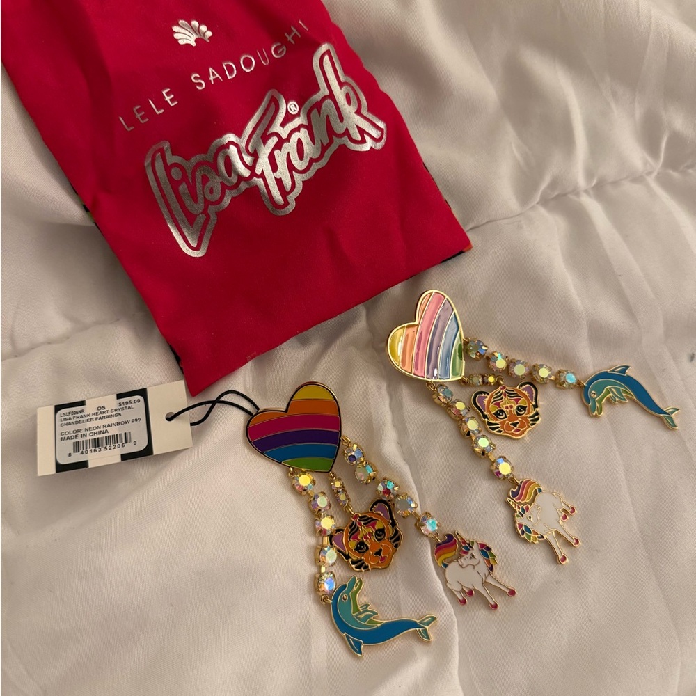 Lele Sadoughi x Lisa Frank earrings